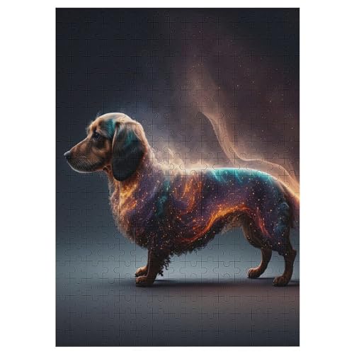 300-teiliges Puzzle Für Erwachsene, Dackel Holzpuzzle, Gehirn-Herausforderung,Puzzles Spielzeugspiel 42×30cm von LTTTT