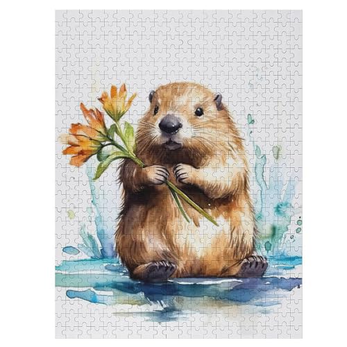 500 Teile Puzzle Für Jungen Und Mädchen, Standard-Puzzles Biber, Familienspiele, 55×41cm von LTTTT