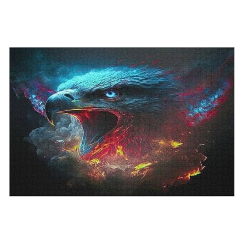Adler Holzpuzzle 1000 Teile Klassische Puzzles Erwachsene Kinder Puzzle DIY Kit Holzspielzeug Einzigartiges Geschenk （75×50cm） von LTTTT