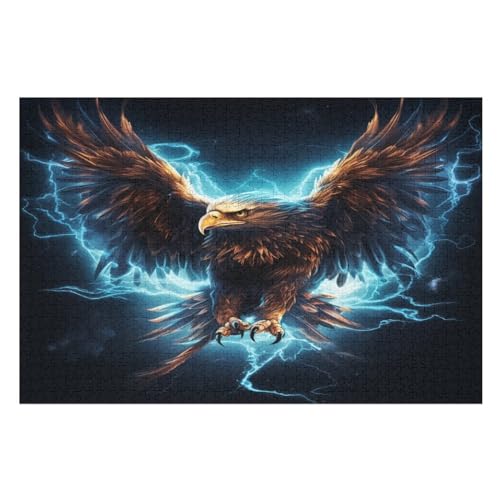 Adler Holzpuzzle - 1000 Teiliges Jigsaw Knobelspiel - Puzzle Für Erwachsene & Kinder - Outdoor & Reisespielzeug （75×50cm） von LTTTT