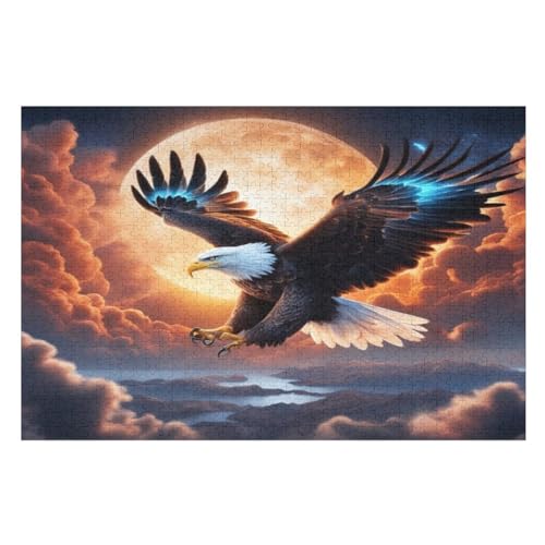 Adler Puzzles 1000 Teile Erwachsener Kniffel Spaß Für Die Ganze Familie, Holzpuzzle Kinder Erwachsene, Impossible Puzzle Schwer （75×50cm） von LTTTT