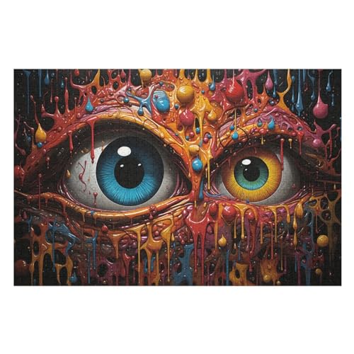 Art Fantasy Eyes Puzzles 1000 Teile Erwachsener Kniffel Spaß Für Die Ganze Familie, Holzpuzzle Kinder Erwachsene, Impossible Puzzle Schwer （75×50cm） von LTTTT