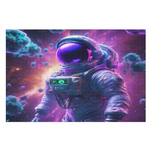 Astronaut -Puzzle, 1000 Teile,Holzpuzzle Für Erwachsene Kinder, Lustiges Spielzeug, Denkspiel, Bildungsspiel, （75×50cm） von LTTTT
