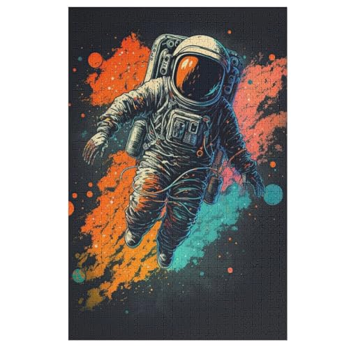 Astronaut Puzzles 1000 Teile Erwachsener Kniffel Spaß Für Die Ganze Familie, Holzpuzzle Kinder Erwachsene, Impossible Puzzle Schwer 78×53cm von LTTTT
