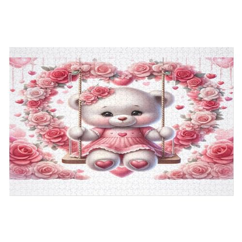 Bär Holzpuzzle - 1000 Teiliges Jigsaw Knobelspiel - Puzzle Für Erwachsene & Kinder - Outdoor & Reisespielzeug （75×50cm） von LTTTT