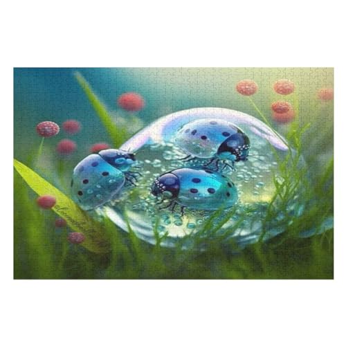 Blue Marienkäfer Holzpuzzle - 1000 Teiliges Jigsaw Knobelspiel - Puzzle Für Erwachsene & Kinder - Outdoor & Reisespielzeug （75×50cm） von LTTTT