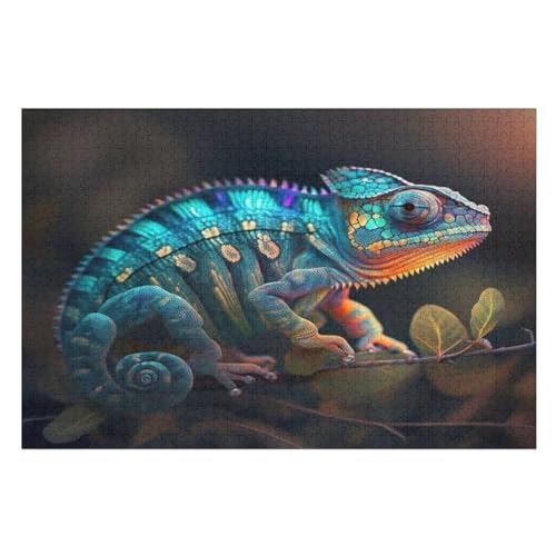 Chamäleon Puzzle, Puzzles Für Erwachsene Kinder, 1000 Teile Holzpuzzle, Für Jugendliche Herausforderungsspielzeug （75×50cm） von LTTTT