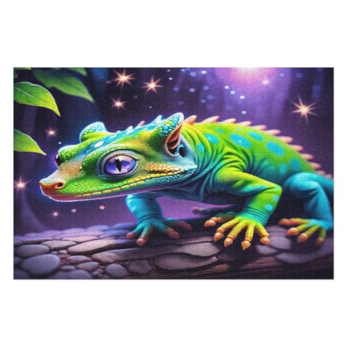 Chamäleon Puzzles 1000 Teile Erwachsener Kniffel Spaß Für Die Ganze Familie, Holzpuzzle Kinder Erwachsene, Impossible Puzzle Schwer （75×50cm） von LTTTT
