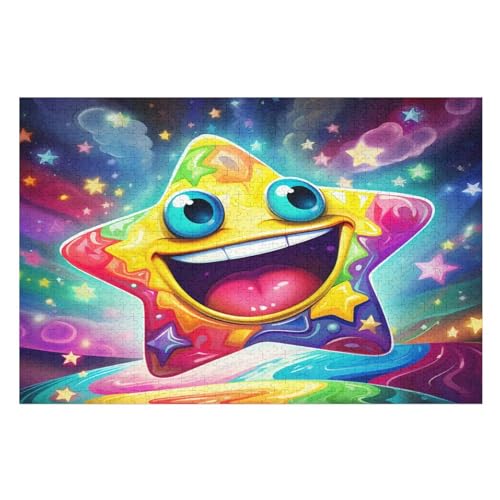 Color Sterns Puzzles Für Erwachsene, 1000-teiliges Holzpuzzle, Geeignet Für Kinder Ab 12 Jahren, Die Pädagogische Puzzle Lernen （75×50cm） von LTTTT