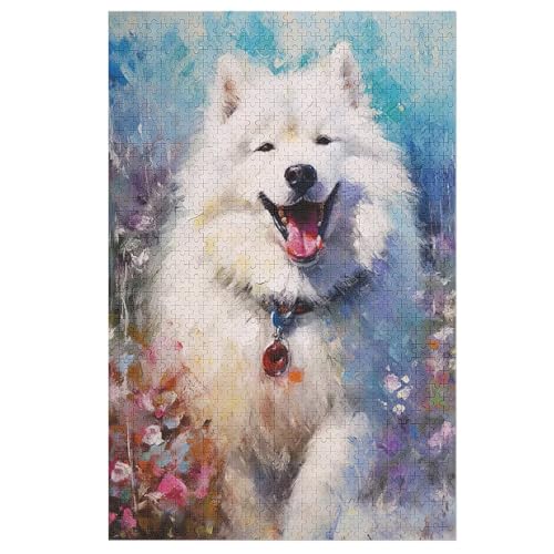Cute Hund Holzpuzzle - 1000 Teiliges Jigsaw Knobelspiel - Puzzle Für Erwachsene & Kinder - Outdoor & Reisespielzeug 78×53cm von LTTTT