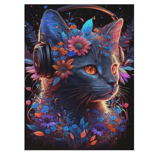 Cute Katze 500 Teile Premium-Puzzles Für Erwachsene Kinder- Holzpuzzles Spaß Und Lernspiele - Perfekte Puzzle-Geschenke 55×41cm Cute Katze 500 Teile Premium-Puzzles Für Erwachsene Kinder- Holzpuzzles Spaß Und Lernspiele - Perfekte Puzzle-Geschenke 55×41cm von LTTTT