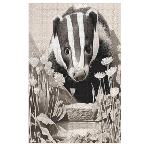 Dachs Puzzle 1000 Teile, Holzpuzzle Herausforderndes Geschicklichkeitsspiel Für Die Ganze Familie, Kinder Erwachsenenpuzzle Ab 12 Jahren 78×53cm Dachs Puzzle 1000 Teile, Holzpuzzle Herausforderndes Geschicklichkeitsspiel Für Die Ganze Familie, Kinder Erwachsenenpuzzle Ab 12 Jahren 78×53cm von LTTTT