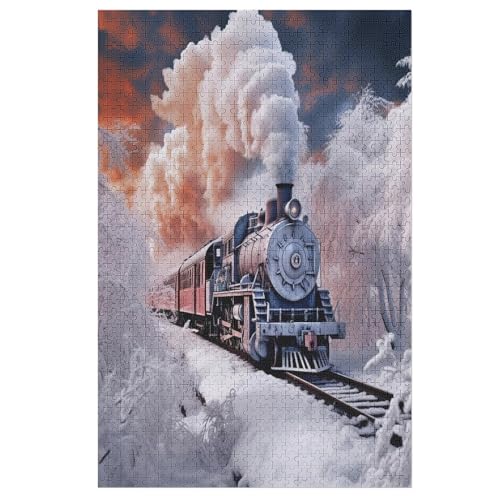 Dampfzug Puzzle 1000 Teile, Holzpuzzle Herausforderndes Geschicklichkeitsspiel Für Die Ganze Familie, Kinder Erwachsenenpuzzle Ab 12 Jahren 78×53cm Dampfzug Puzzle 1000 Teile, Holzpuzzle Herausforderndes Geschicklichkeitsspiel Für Die Ganze Familie, Kinder Erwachsenenpuzzle Ab 12 Jahren 78×53cm von LTTTT