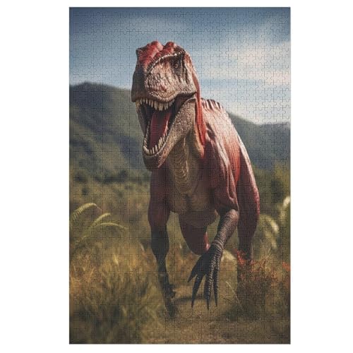 Dinosaurier Holzpuzzle 1000 Teile Klassische Puzzles Erwachsene Kinder Puzzle DIY Kit Holzspielzeug Einzigartiges Geschenk 78×53cm von LTTTT