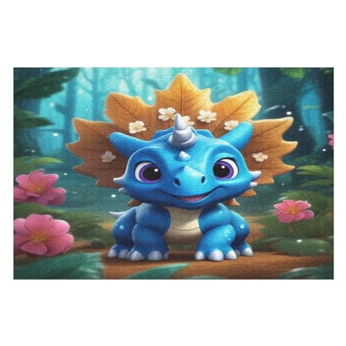 Dinosaurier Puzzles 1000 Teile Erwachsener Kniffel Spaß Für Die Ganze Familie, Holzpuzzle Kinder Erwachsene, Impossible Puzzle Schwer （75×50cm） von LTTTT