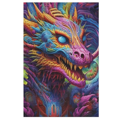 Drache Holzpuzzle 1000 Teile, Knobelspiele Für Erwachsene, Teenager, Puzzles Unmögliche - Kinder Puzzle Zimmer Deko 78×53cm Drache Holzpuzzle 1000 Teile, Knobelspiele Für Erwachsene, Teenager, Puzzles Unmögliche - Kinder Puzzle Zimmer Deko 78×53cm von LTTTT