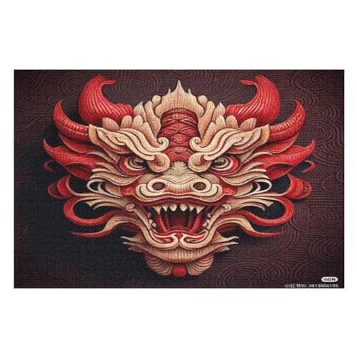 Drache Holzpuzzle 1000 Teile Klassische Puzzles Erwachsene Kinder Puzzle DIY Kit Holzspielzeug Einzigartiges Geschenk （75×50cm） von LTTTT
