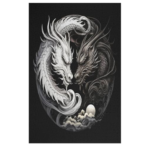 Drache -Puzzle, 1000 Teile,Holzpuzzle Für Erwachsene Kinder, Lustiges Spielzeug, Denkspiel, Bildungsspiel, 78×53cm von LTTTT