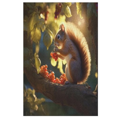 Eichhörnchen 1000 Teile Puzzles, Wood Craft, Hochwertiges Modernes Puzzle, DIY, Für Erwachsene Und Kinder Ab 12 Jahren, 78×53cm von LTTTT