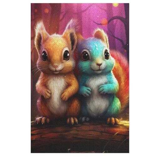 Eichhörnchen Holzpuzzle 1000 Teile Klassische Puzzles Erwachsene Kinder Puzzle DIY Kit Holzspielzeug Einzigartiges Geschenk 78×53cm von LTTTT
