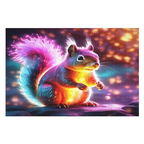 Eichhörnchen Holzpuzzle - 1000 Teiliges Jigsaw Knobelspiel - Puzzle Für Erwachsene & Kinder - Outdoor & Reisespielzeug （75×50cm） von LTTTT