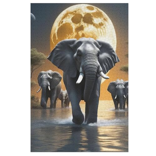 Elefant Puzzle 1000 Teile, Holzpuzzle Herausforderndes Geschicklichkeitsspiel Für Die Ganze Familie, Kinder Erwachsenenpuzzle Ab 12 Jahren 78×53cm Elefant Puzzle 1000 Teile, Holzpuzzle Herausforderndes Geschicklichkeitsspiel Für Die Ganze Familie, Kinder Erwachsenenpuzzle Ab 12 Jahren 78×53cm von LTTTT