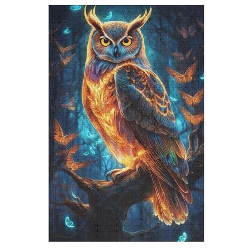 Eule Holzpuzzle - 1000 Teiliges Jigsaw Knobelspiel - Puzzle Für Erwachsene & Kinder - Outdoor & Reisespielzeug 78×53cm von LTTTT