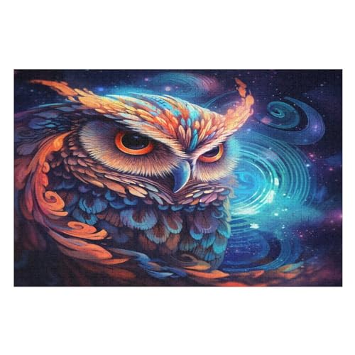 Eule -Puzzle, 1000 Teile,Holzpuzzle Für Erwachsene Kinder, Lustiges Spielzeug, Denkspiel, Bildungsspiel, （75×50cm） von LTTTT