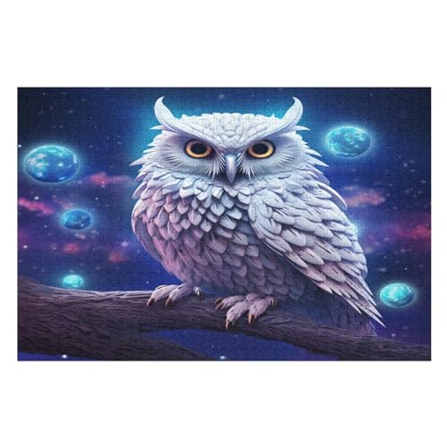 Eule Puzzles 1000 Teile Erwachsener Kniffel Spaß Für Die Ganze Familie, Holzpuzzle Kinder Erwachsene, Impossible Puzzle Schwer （75×50cm） von LTTTT