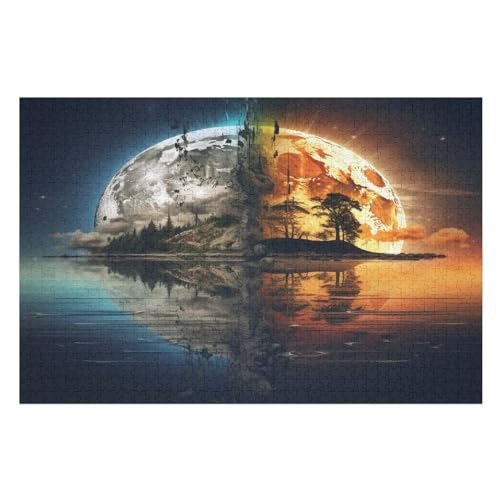 Fantasy Landschaft Puzzle Für Erwachsene,1000-teiliges Puzzles, Für Kinder,Holzpuzzle,Lernspielzeug, （75×50cm） von LTTTT