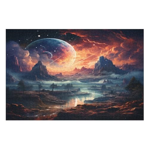 Fantasy Landschaft Puzzles 1000 Teile Erwachsener Kniffel Spaß Für Die Ganze Familie, Holzpuzzle Kinder Erwachsene, Impossible Puzzle Schwer （75×50cm） von LTTTT