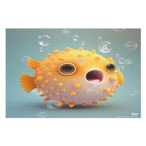 Fisch -Puzzle, 1000 Teile,Holzpuzzle Für Erwachsene Kinder, Lustiges Spielzeug, Denkspiel, Bildungsspiel, （75×50cm） von LTTTT