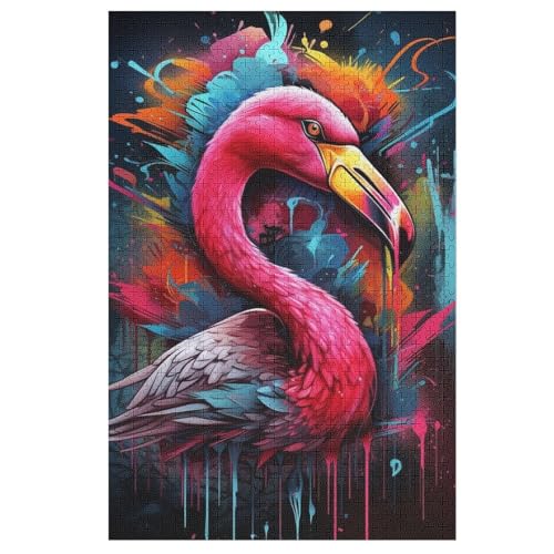 Flamingo-Puzzle Für Erwachsene, 1000 Teile, Holzpuzzle, Kinderpuzzle, Dekompressionsspiel, Spielzeugpuzzle 78×53cm Flamingo-Puzzle Für Erwachsene, 1000 Teile, Holzpuzzle, Kinderpuzzle, Dekompressionsspiel, Spielzeugpuzzle 78×53cm von LTTTT