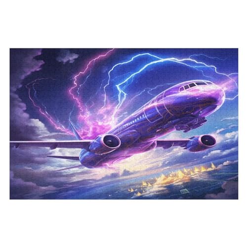 Flugzeugmuster Puzzles 1000 Teile Erwachsener Kniffel Spaß Für Die Ganze Familie, Holzpuzzle Kinder Erwachsene, Impossible Puzzle Schwer （75×50cm） von LTTTT