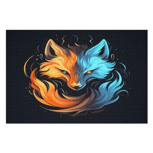 Fuchs 1000 Teile Premium-Puzzles Für Erwachsene Kinder- Holzpuzzles Spaß Und Lernspiele - Perfekte Puzzle-Geschenke （75×50cm） von LTTTT