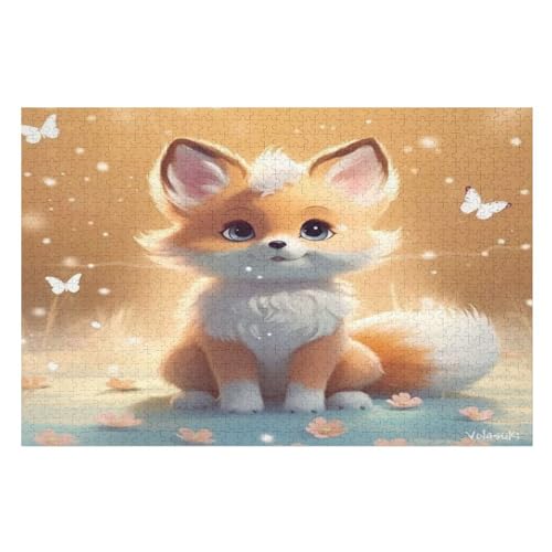 Fuchs Holzpuzzle 1000 Teile, Knobelspiele Für Erwachsene, Teenager, Puzzles Unmögliche - Kinder Puzzle Zimmer Deko （75×50cm） von LTTTT