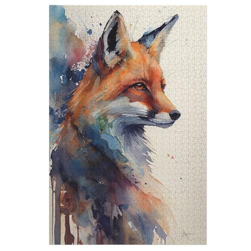 Fuchs Holzpuzzle 1000 Teile Klassische Puzzles Erwachsene Kinder Puzzle DIY Kit Holzspielzeug Einzigartiges Geschenk 78×53cm von LTTTT