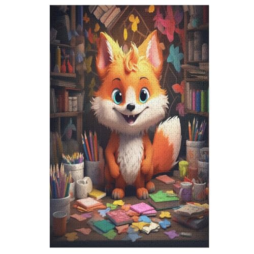 Fuchs -Puzzle, 1000 Teile,Holzpuzzle Für Erwachsene Kinder, Lustiges Spielzeug, Denkspiel, Bildungsspiel, 78×53cm von LTTTT