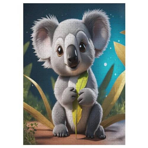 Für Erwachsene 300-Teiliges Tierischer Koala -Puzzles, Holzbrett-Puzzle, Für Kinder, Geschenke, 42×30cm von LTTTT