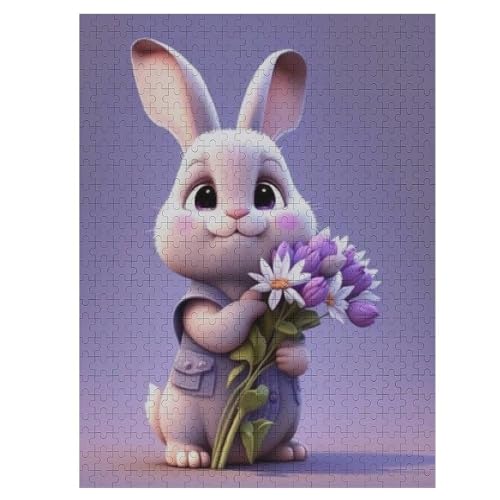Für Erwachsene 500-Teiliges Cute Kaninchen -Puzzles, Holzbrett-Puzzle, Für Kinder, Geschenke, 55×41cm Für Erwachsene 500-Teiliges Cute Kaninchen -Puzzles, Holzbrett-Puzzle, Für Kinder, Geschenke, 55×41cm von LTTTT