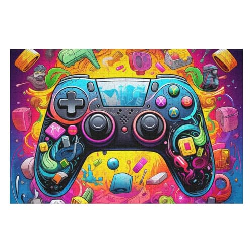 Gamecontroller -Puzzle, 1000 Teile,Holzpuzzle Für Erwachsene Kinder, Lustiges Spielzeug, Denkspiel, Bildungsspiel, （75×50cm） von LTTTT