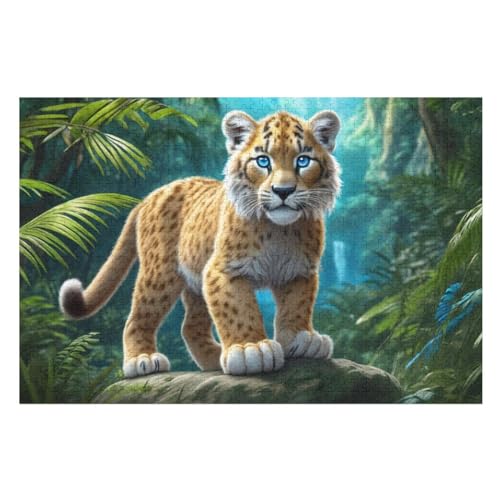 Gepard Holzpuzzle Für Erwachsene Teenager Stress Abbauen Familien-Puzzlespiel Poster 1000-teiliges Puzzle Kinder Lernspiel （75×50cm） von LTTTT