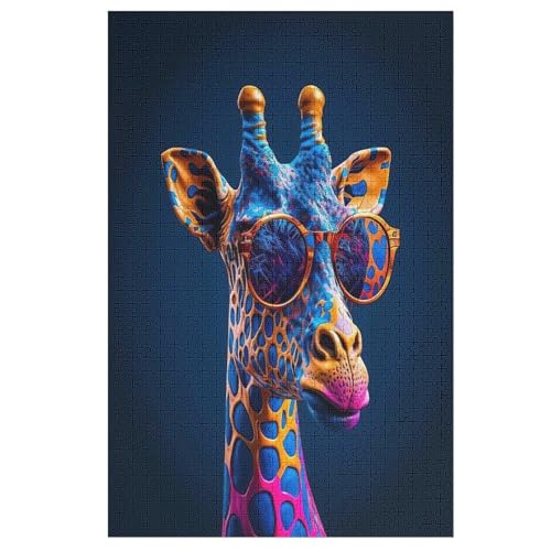 Giraffe Holzpuzzle 1000 Teile Klassische Puzzles Erwachsene Kinder Puzzle DIY Kit Holzspielzeug Einzigartiges Geschenk 78×53cm von LTTTT