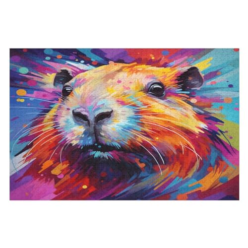 Guinea Schwein Holzpuzzle - 1000 Teiliges Jigsaw Knobelspiel - Puzzle Für Erwachsene & Kinder - Outdoor & Reisespielzeug （75×50cm） von LTTTT
