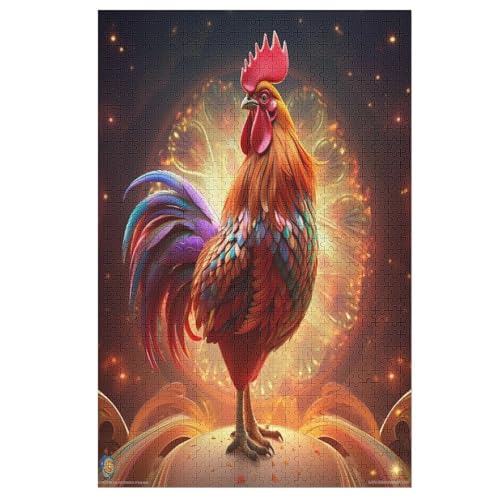 Hahn Puzzle 1000 Teile, Holzpuzzle Herausforderndes Geschicklichkeitsspiel Für Die Ganze Familie, Kinder Erwachsenenpuzzle Ab 12 Jahren 78×53cm von LTTTT