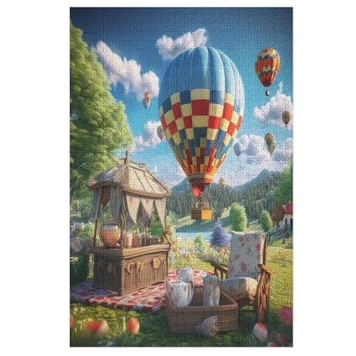 Heißluftballon Holzpuzzle - Puzzle Für Erwachsene, 1000-teilige Puzzles Für Teenager Und Kinder, Herausfordernde Spiele 78×53cm von LTTTT
