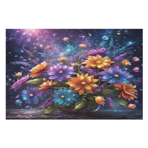 Holzpuzzle 1000 Teile, Sternenhimmel Blumes Puzzles Erwachsene Und Kinder, Am Besten Für Die Familienspielsammlung （75×50cm） von LTTTT