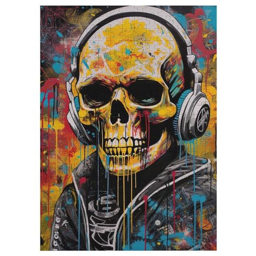 Holzpuzzle 300 Teile, Graffiti-Totenkopfmuster Puzzles Erwachsene Und Kinder, 42×30cm Holzpuzzle 300 Teile, Graffiti-Totenkopfmuster Puzzles Erwachsene Und Kinder, 42×30cm von LTTTT