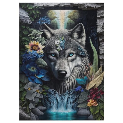 Holzpuzzle 300 Teile, Wolf im Mandala Puzzles Erwachsene Und Kinder, Am Besten Für Die Familienspielsammlung 42×30cm Holzpuzzle 300 Teile, Wolf im Mandala Puzzles Erwachsene Und Kinder, Am Besten Für Die Familienspielsammlung 42×30cm von LTTTT