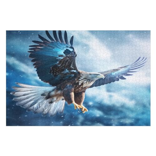 Holzpuzzle Adler Puzzle 1000 Teile Erwachsene Klassische Pädagogisches Spielzeug Kinder Lernspiel Herausforderndes Puzzles （75×50cm） von LTTTT